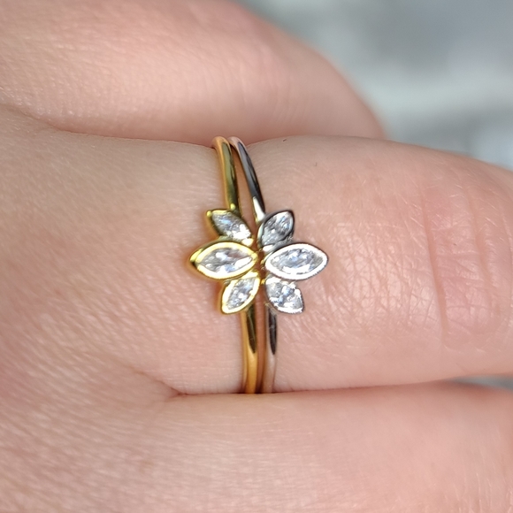 925 Sterling Silver Yellow Gold Cubic Zirconia - Picture 9 of 16